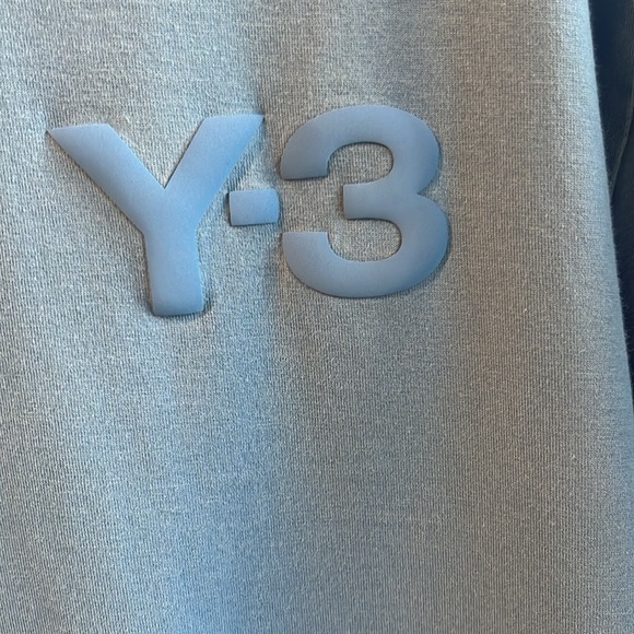Y-3 Adidas by Yohji Yamamoto Blue on Blue Logo Tee - Picture 2 of 4